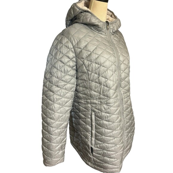 Steve Madden Glacier Shield  Insulated Womens XL Silver Hoodie Faux Fur Lined - Picture 7 of 16